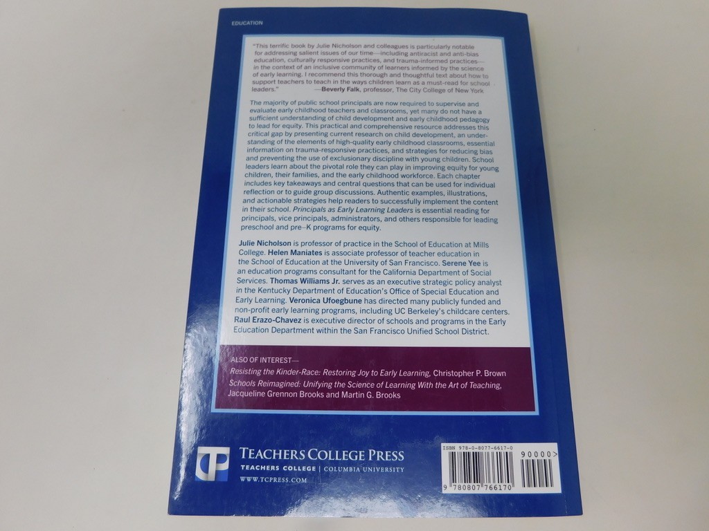 Principals As Early Learning Leaders paperback VERY GOOD CLEAN