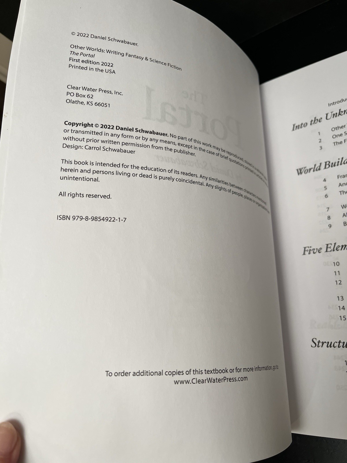 Other Worlds Portal Writing Curriculum Manual & Workbook Daniel Schwabauer READ