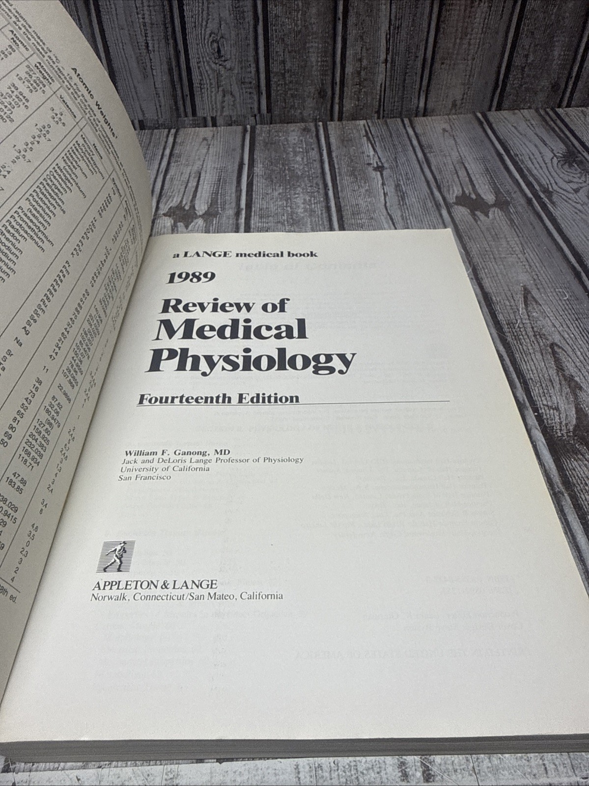 Vintage Review Of Medical Physiology 14th Ed 1989 Ganong Paperback Textbook