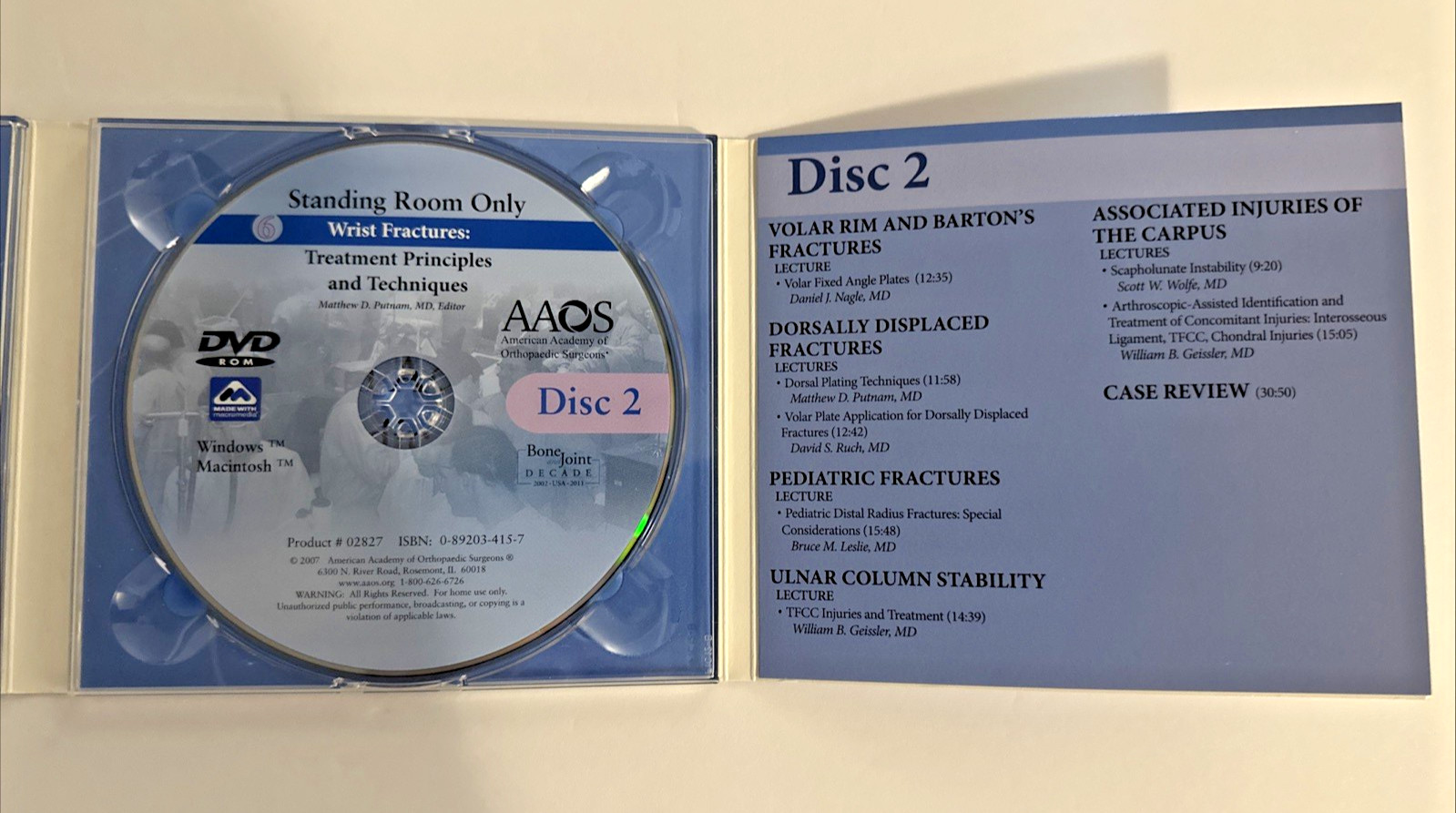 Wrist Fractures : Treatment Principles and Techniques on DVD-ROM Windows & Mac