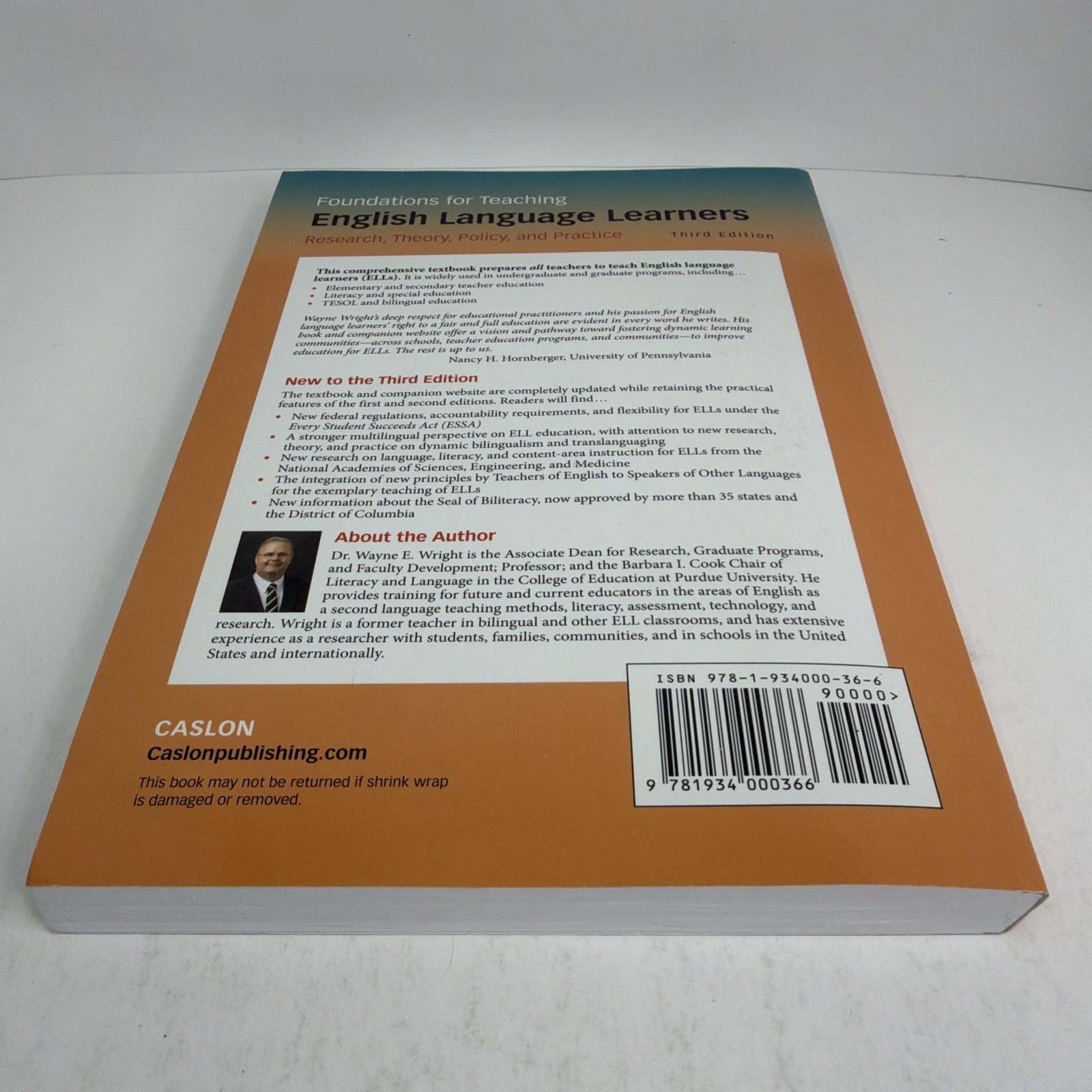 Foundations for Teaching English Language Learners; Wright; 3rd Edition