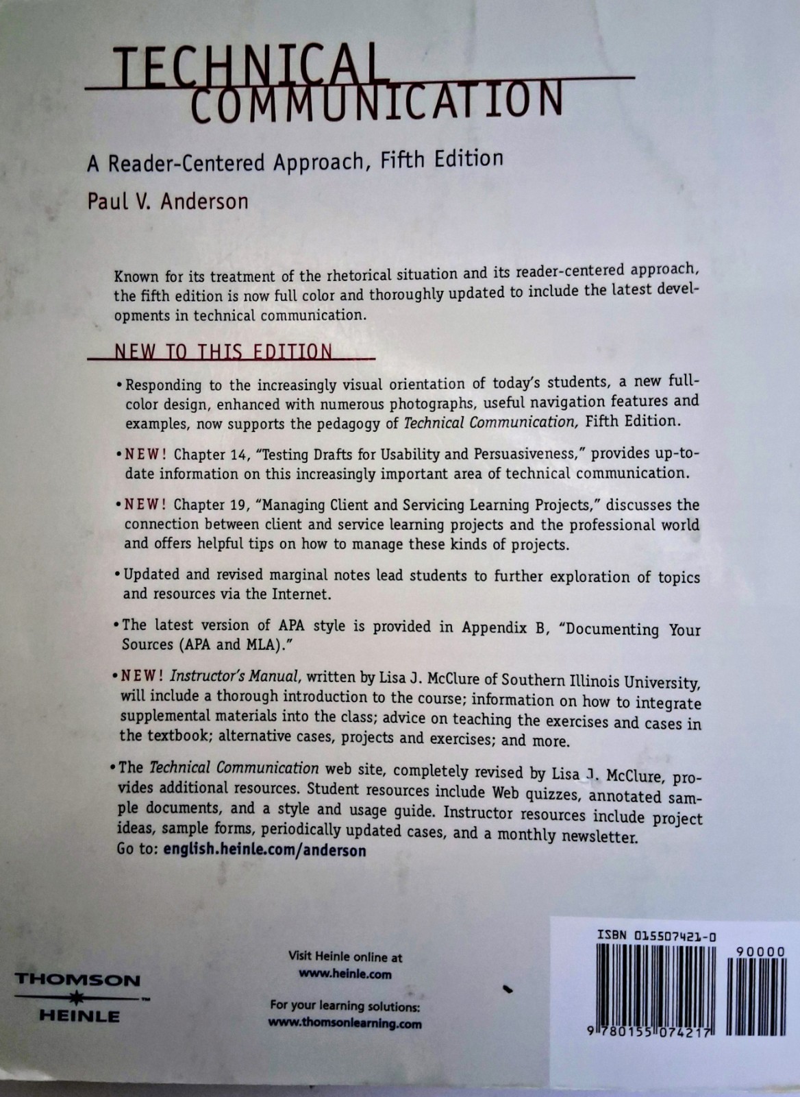 Technical Communication : A Reader-Centered Approach with MLA Upd