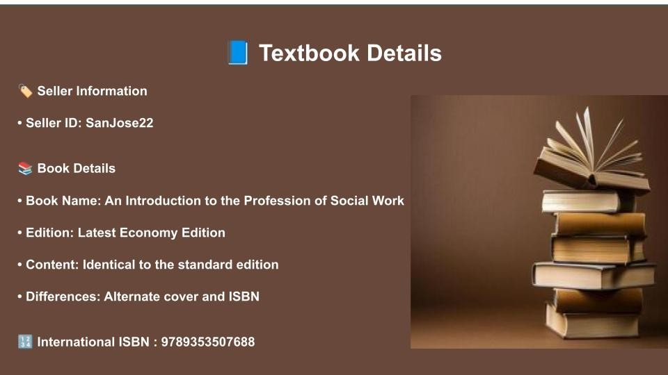 NEW: An Introduction Profession Social Work by Segal 6th INTL ED-9789353507688