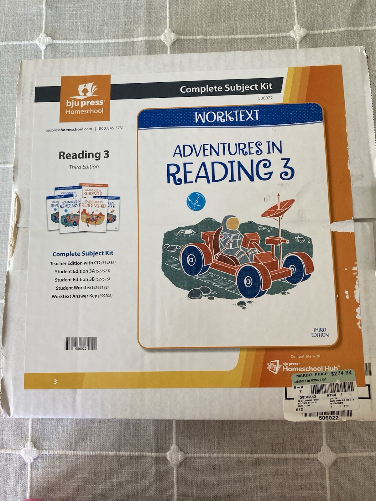 NEW BJU Press 3rd grade ADVENTURES IN READING 3 Complete Subject Kit 3rd ed