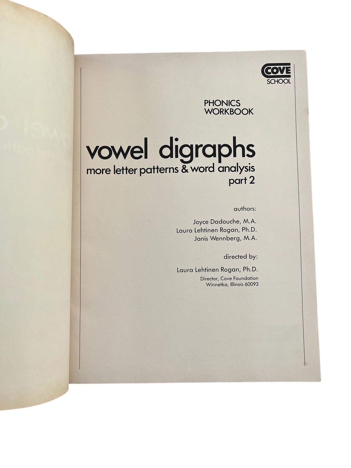 VTG 90s COVE Phonics Vowel Digraphs Letter Patterns Part 2 Workbook NOS