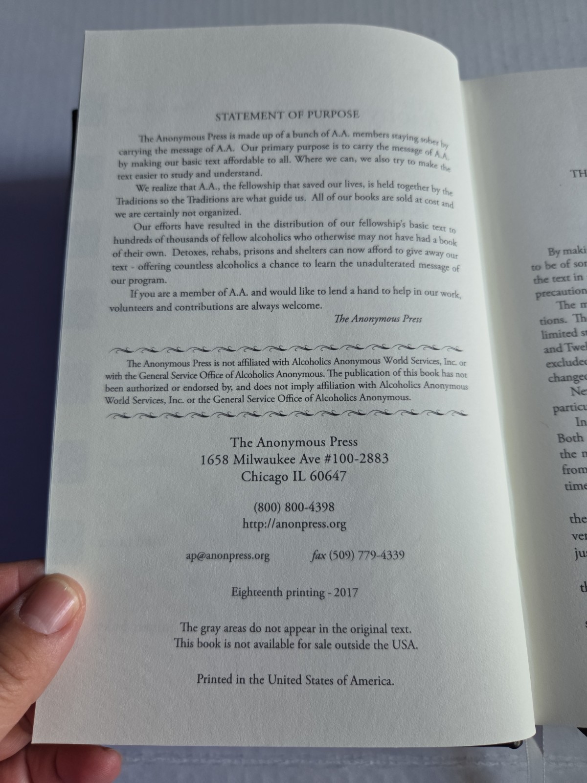 The Anonymous Press Study Edition of Alcoholics HC & Alcoholics Anon Self Help