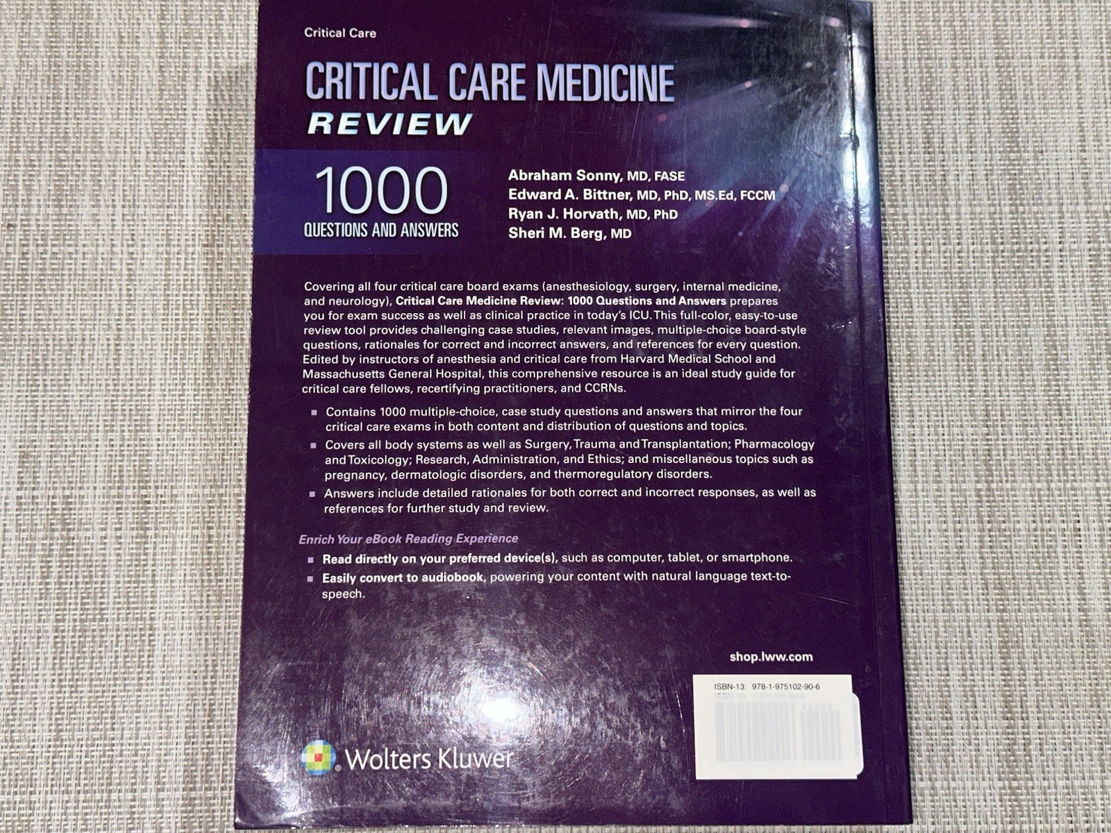 Critical Care Medicine Review: 1000 Questions and Answers by Edward A. Bittner
