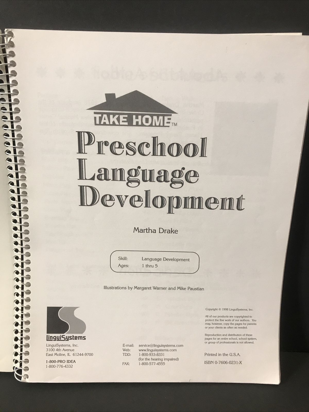 Take Home Preschool Language Development -Martha Drake-LinguiSystems