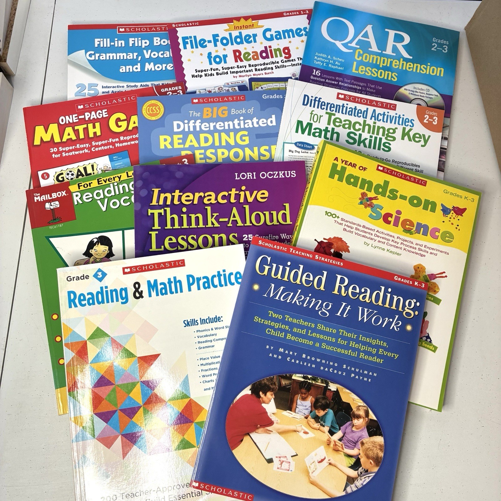Lot of 11 Scholastic Workbooks Grade K-3 Homeschool Reading Writing Science