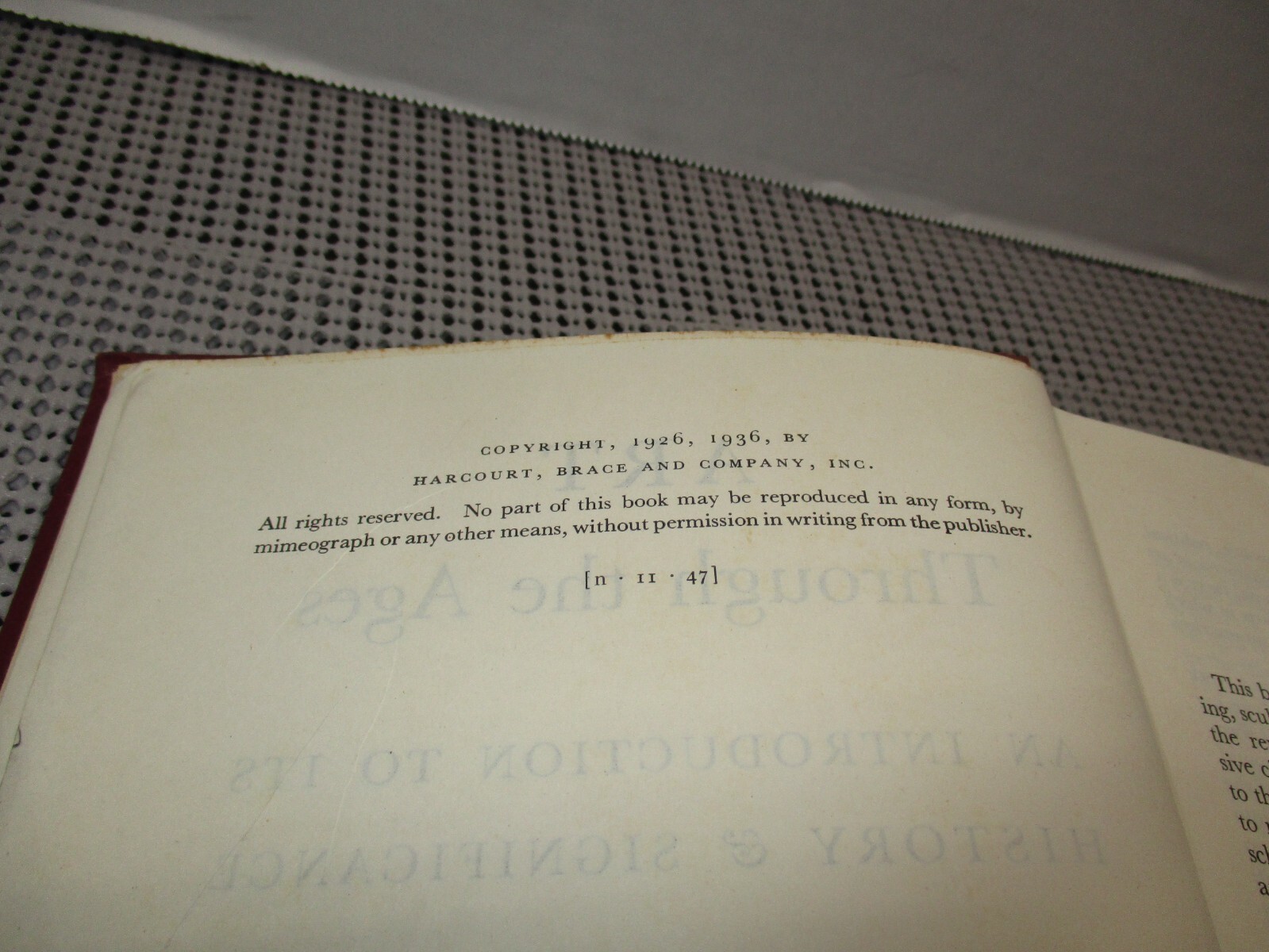 Art Through The Ages Helen Gardner 1936 Revised Edition Hardcover