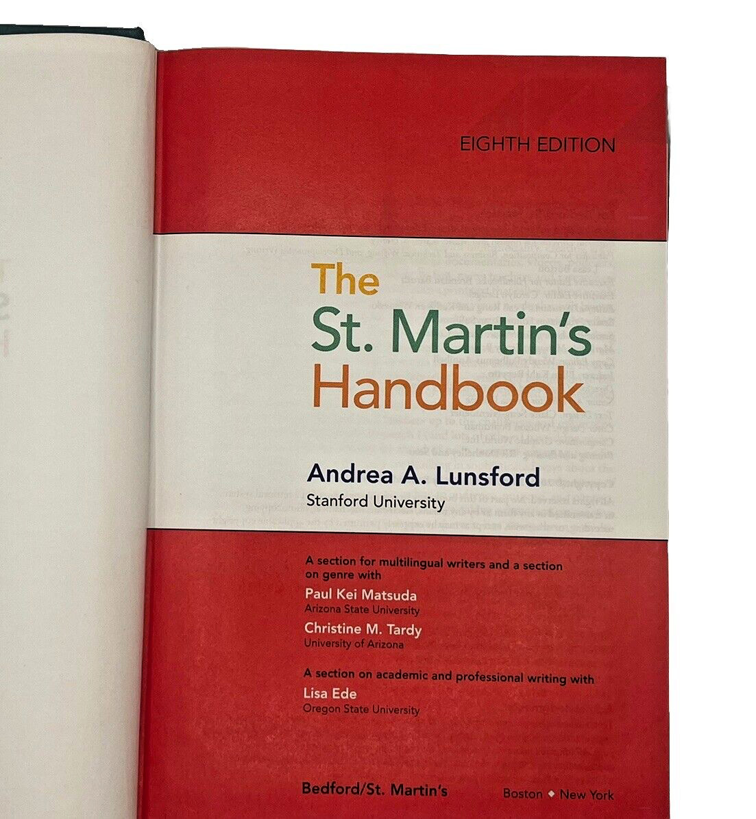 St. Martin’s Handbook by Andrea A. Lunsford (2015, Hardcover)