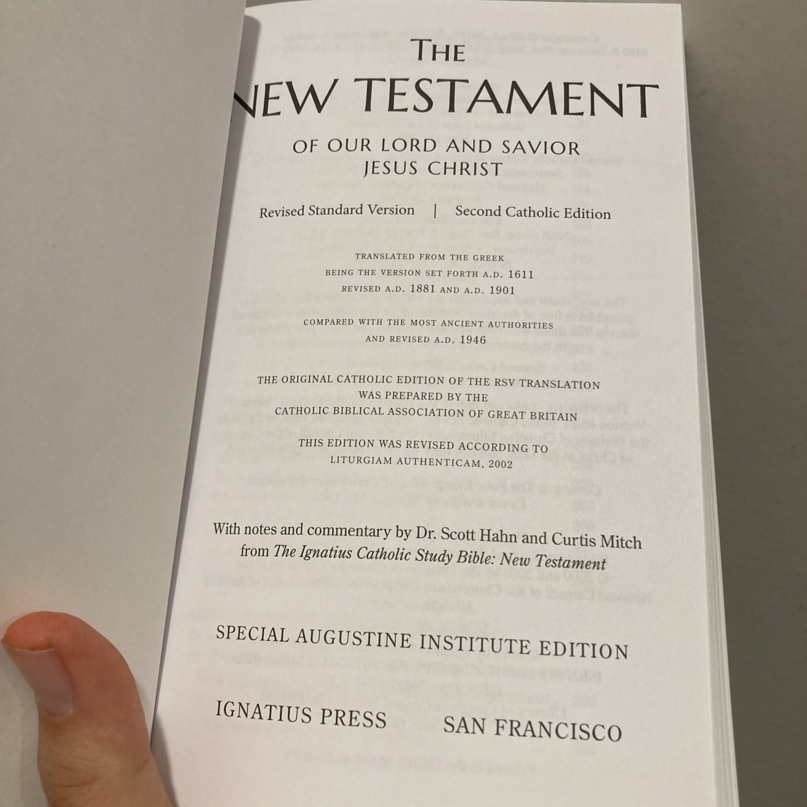 New Testament Second Catholic Edition RSV – Ignatius Press – Paperback