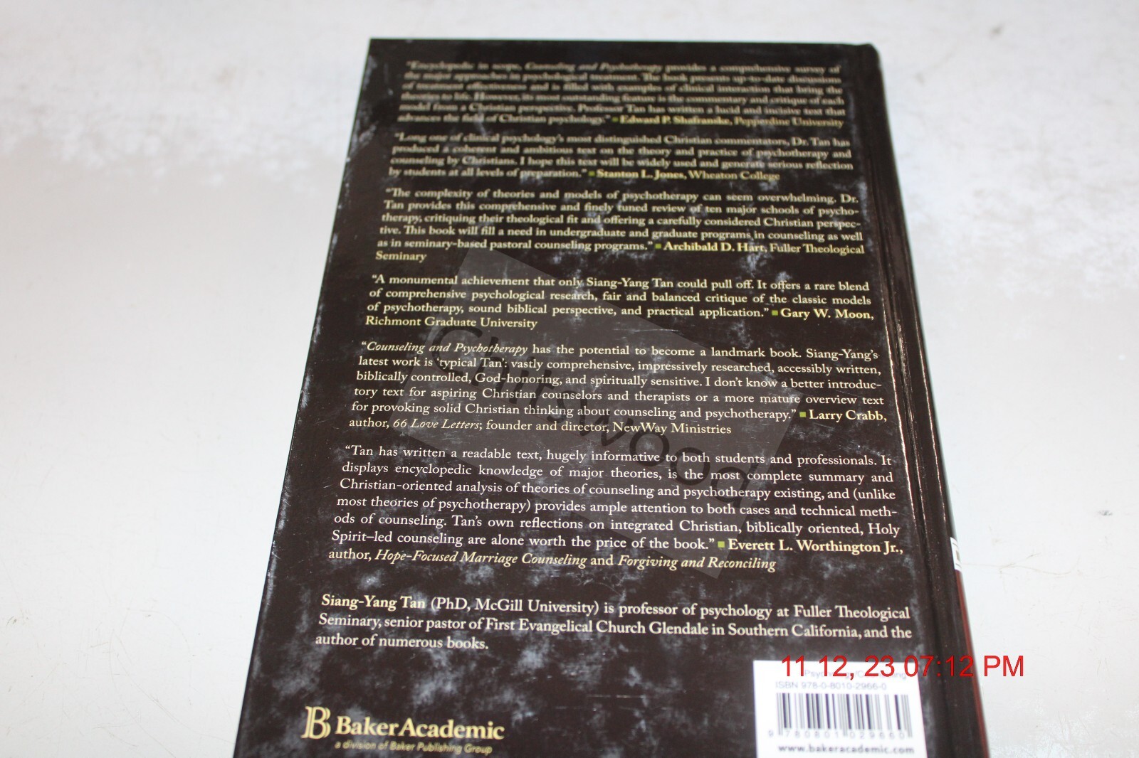 Counseling and Psychotherapy: A Christian Perspective Hardcover