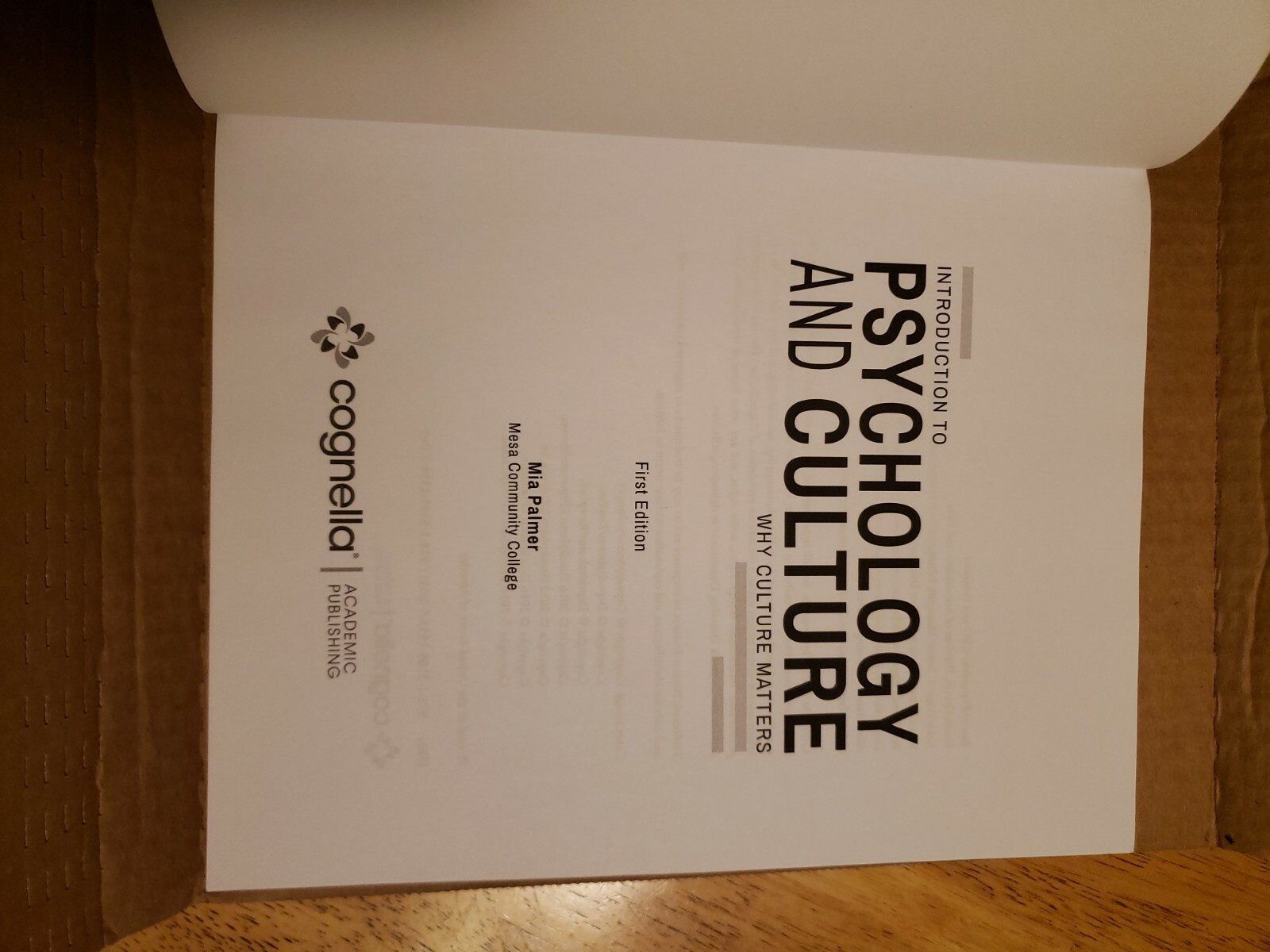 Introduction to Psychology and Culture: Why Culture Matters by Mia Palmer NEW