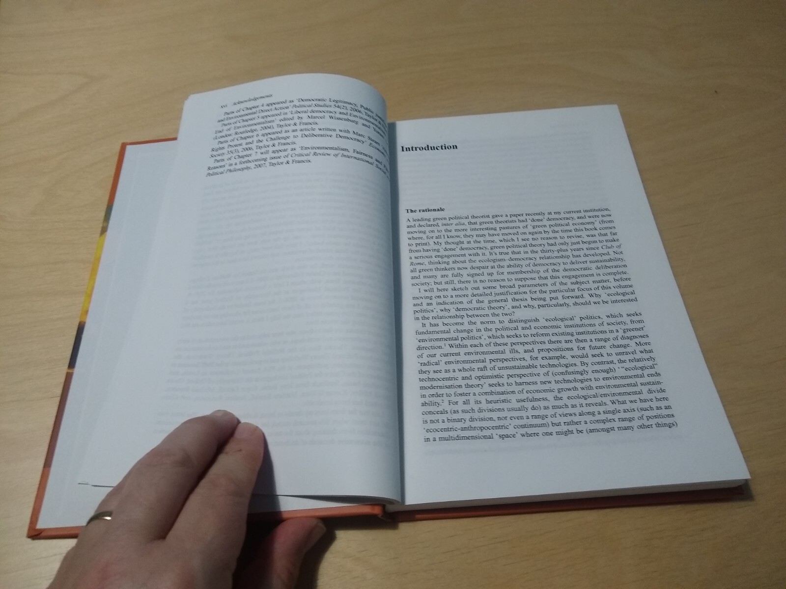 Ecological Politics and Democratic Theory (2007 h’back Humphrey environmentalism