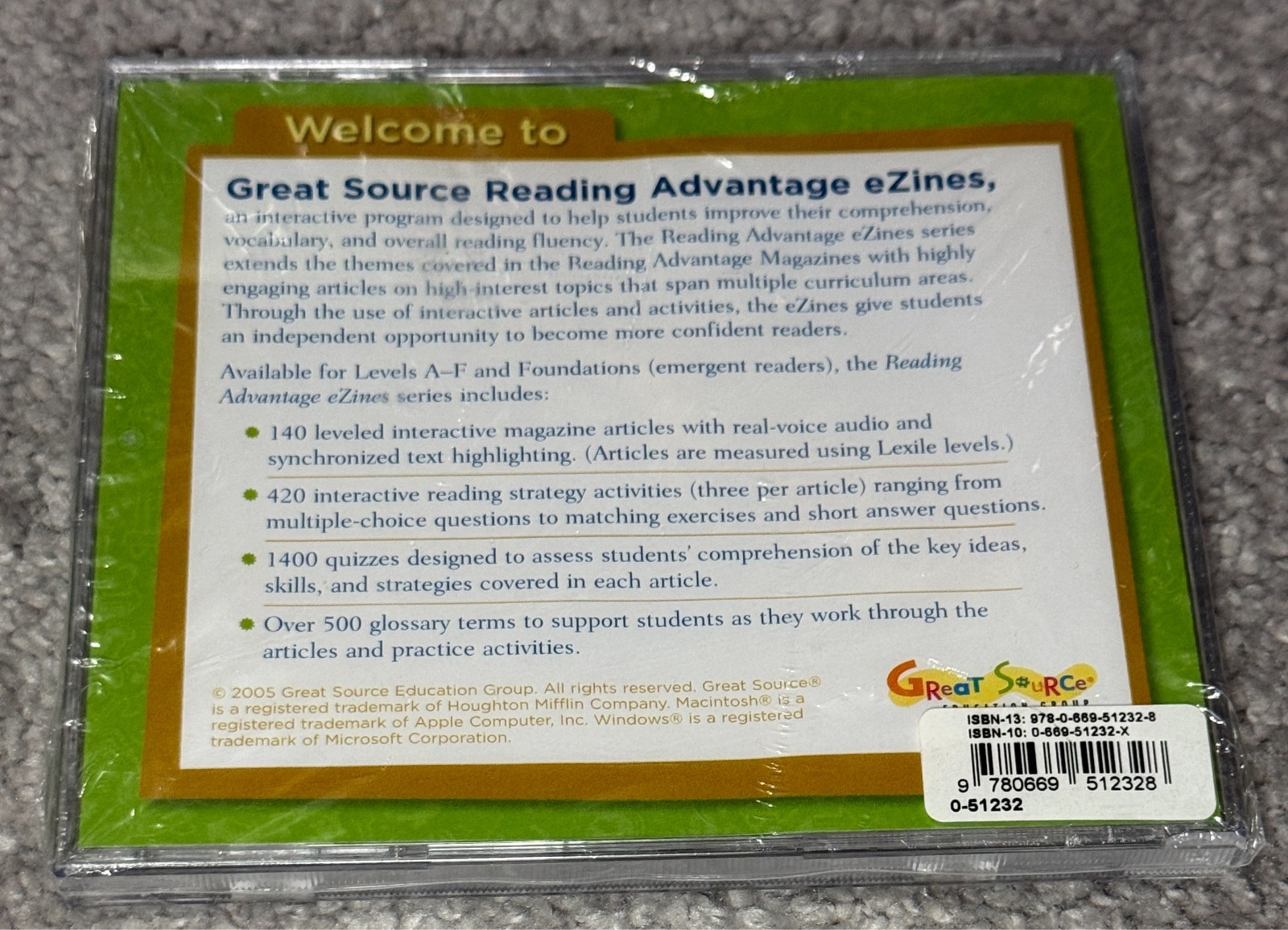 Great Source Reading Advantage eZines Level A 2 Discs CD-ROM