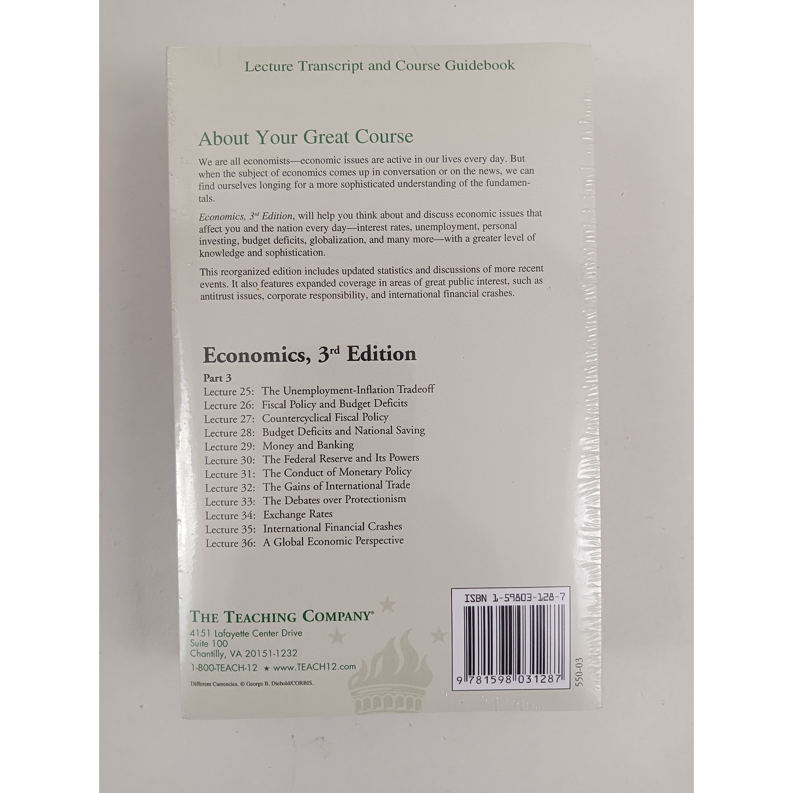 The Great Courses Economics Lecture Transcripts Professor Timothy Taylor NEW