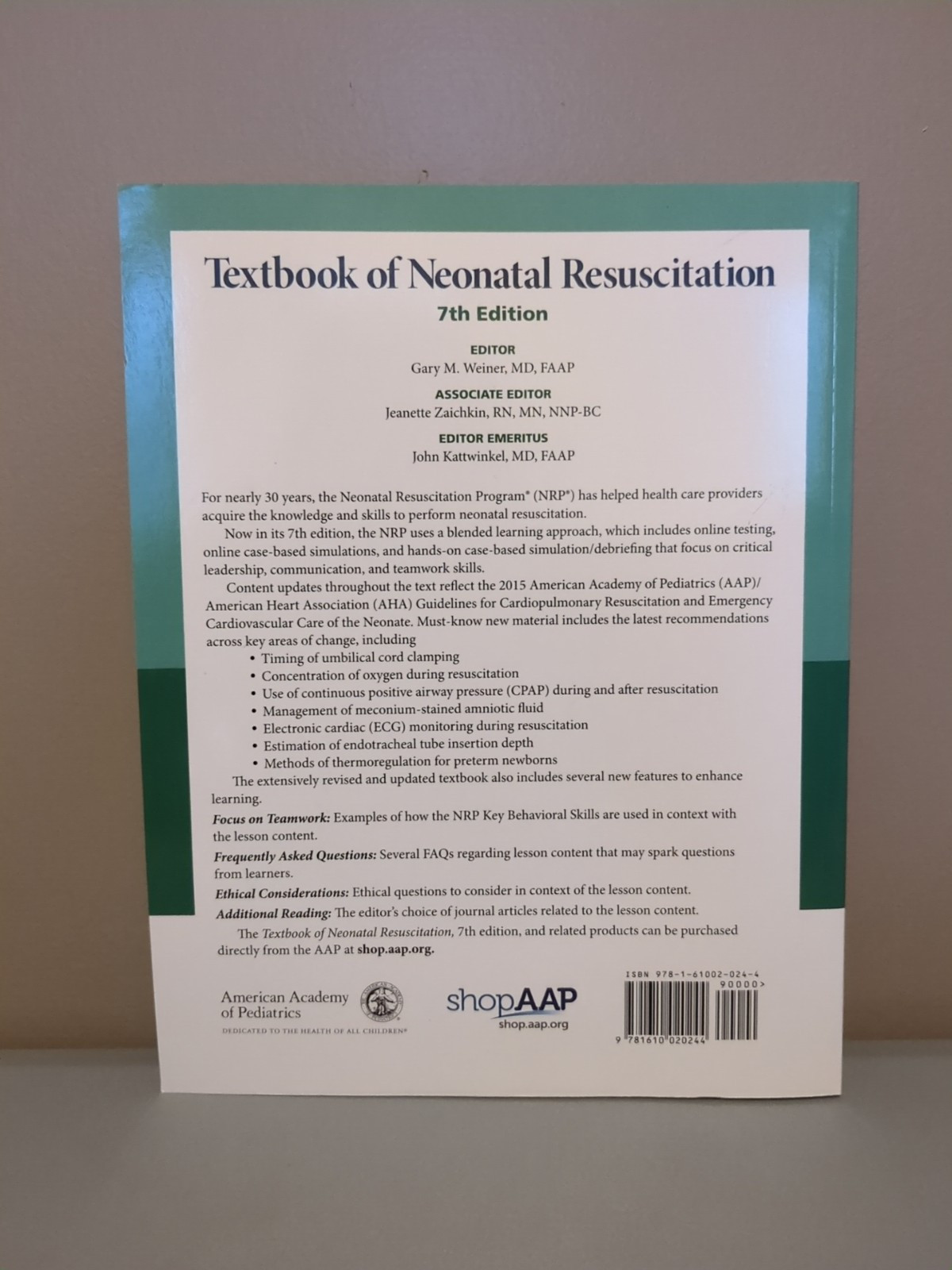 Nrp Ser.: Textbook of Neonatal Resuscitation by Gary M. Weiner (2016, Trade…