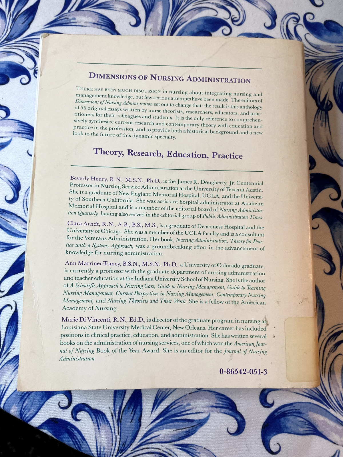 Dimensions of Nursing Administration, Beverly Henry, Oversized Paperback, 1989