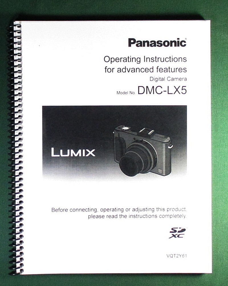 Panasonic DMC-LX5 Instruction Manual: 236 Pages & Protective Covers!