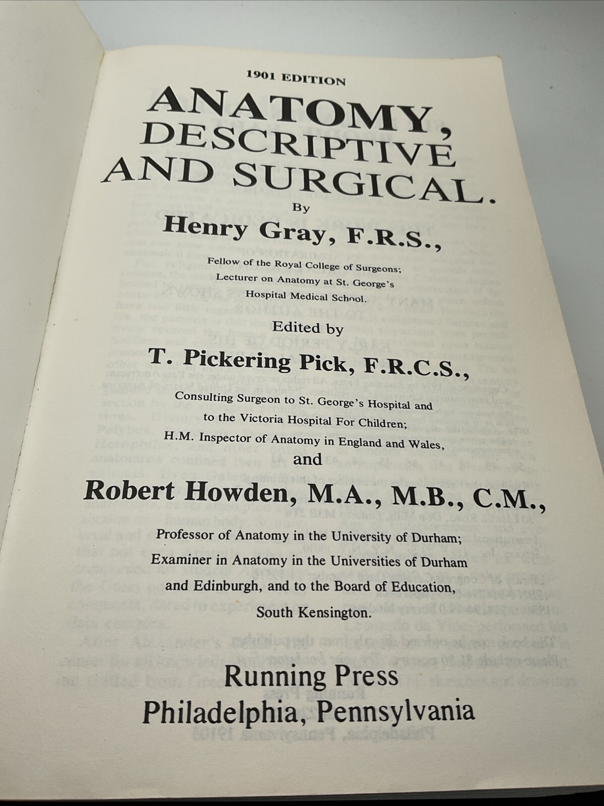 Gray’s Anatomy: The Unabridged Running Press Edition Of The American Classic
