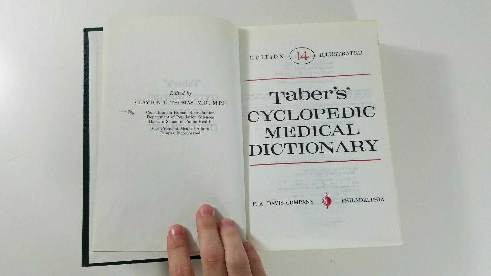 Taber’s Cyclopedic Medical Dictionary 14th Edition…1981…hardcover