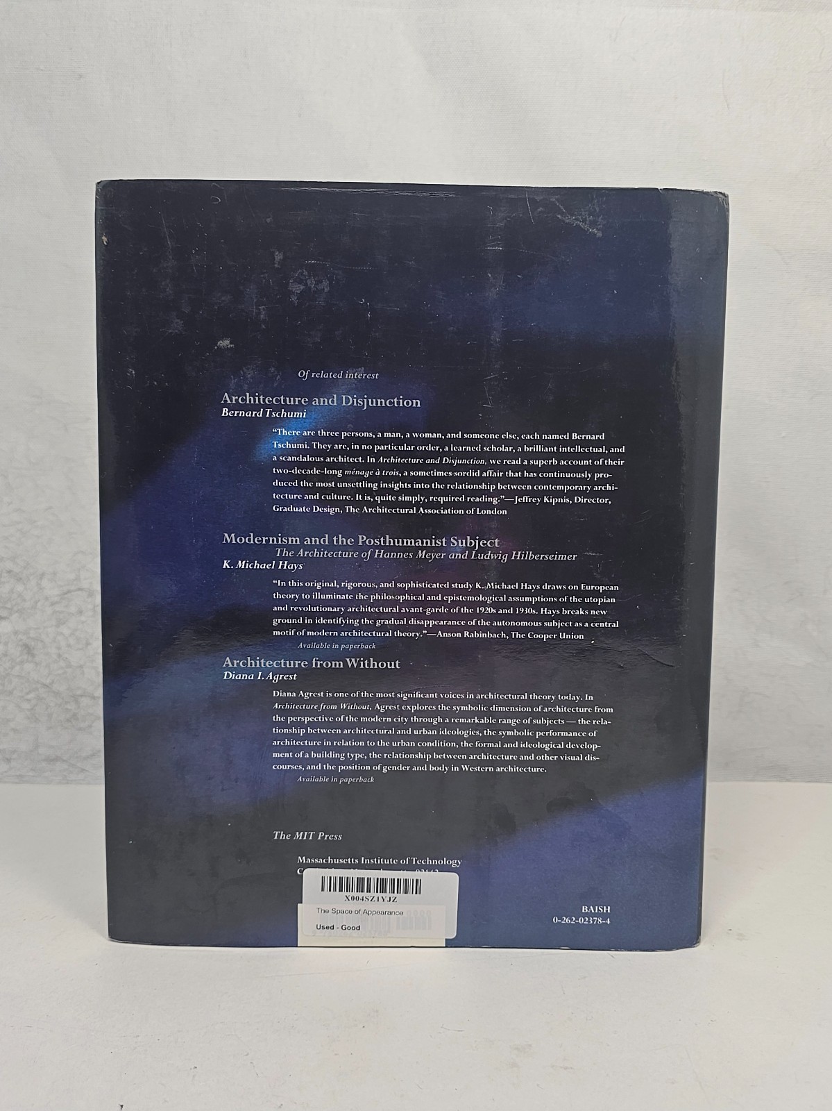 The Space of Appearance George Baird 1995 MIT Press Architecture Hardcover