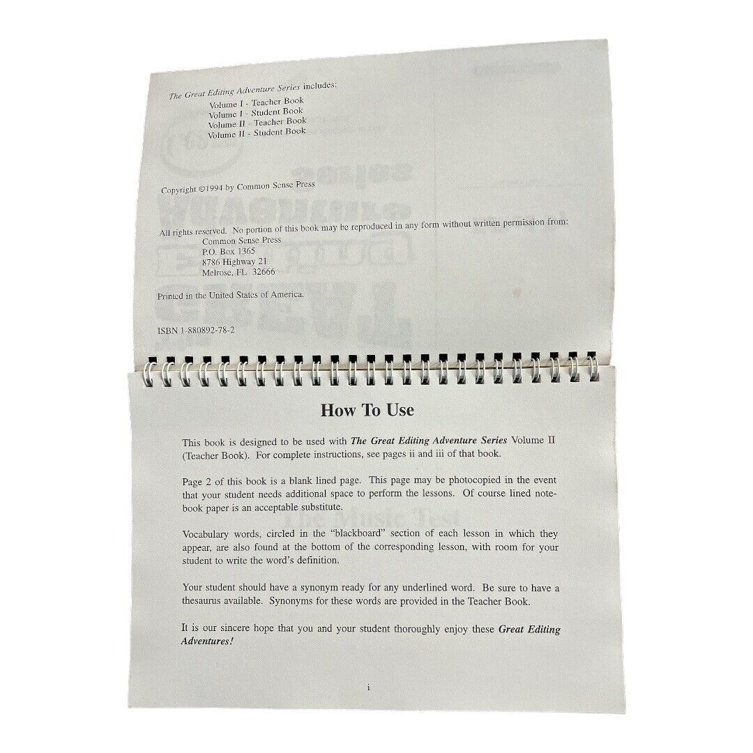 The Great Editing Adventure Student Book Volume 2`4th-6th Grade 1994 F2 03