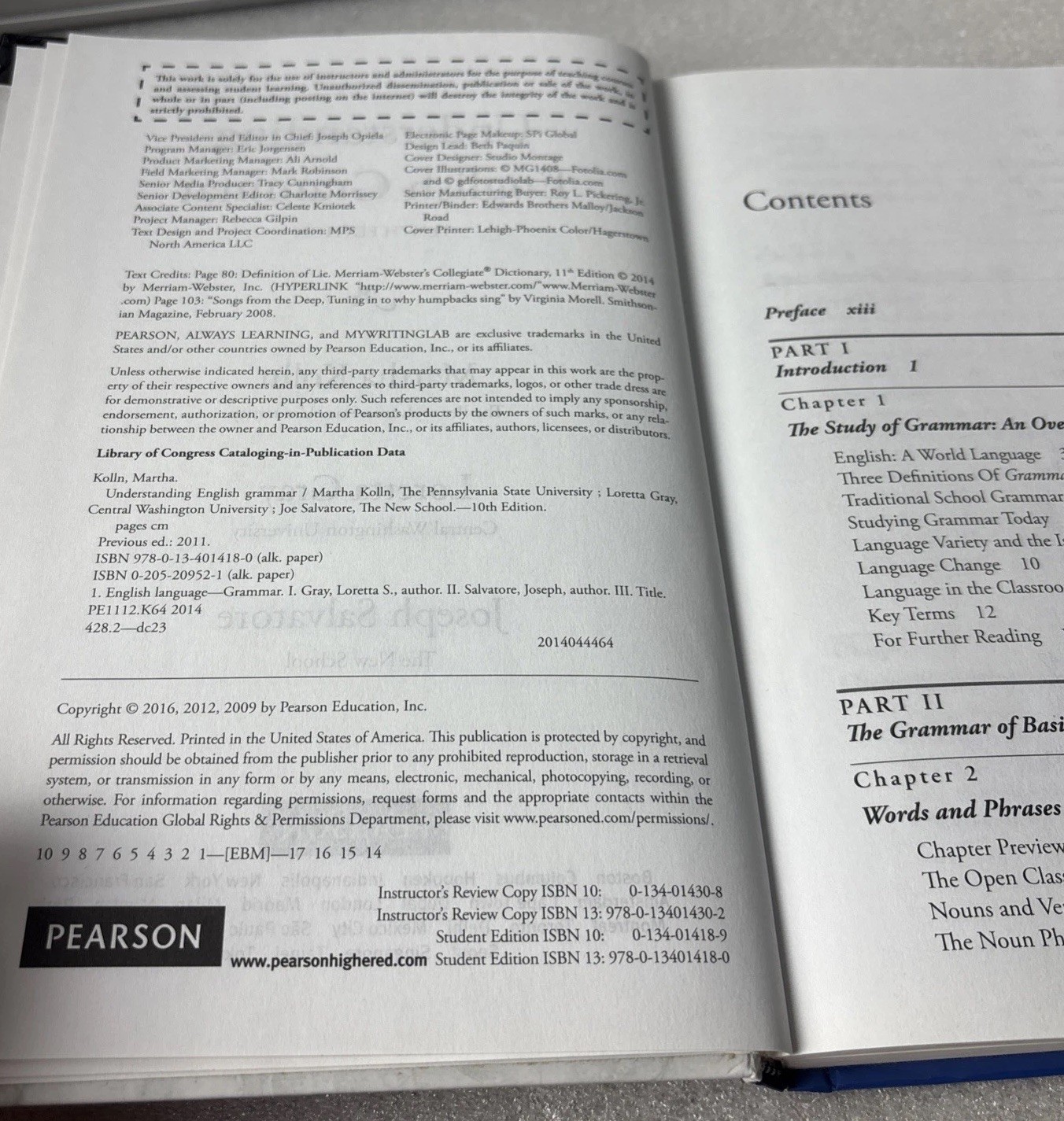 Understanding English Grammar – Hardcover, by Kolln Martha; Gray Instructor Ed.