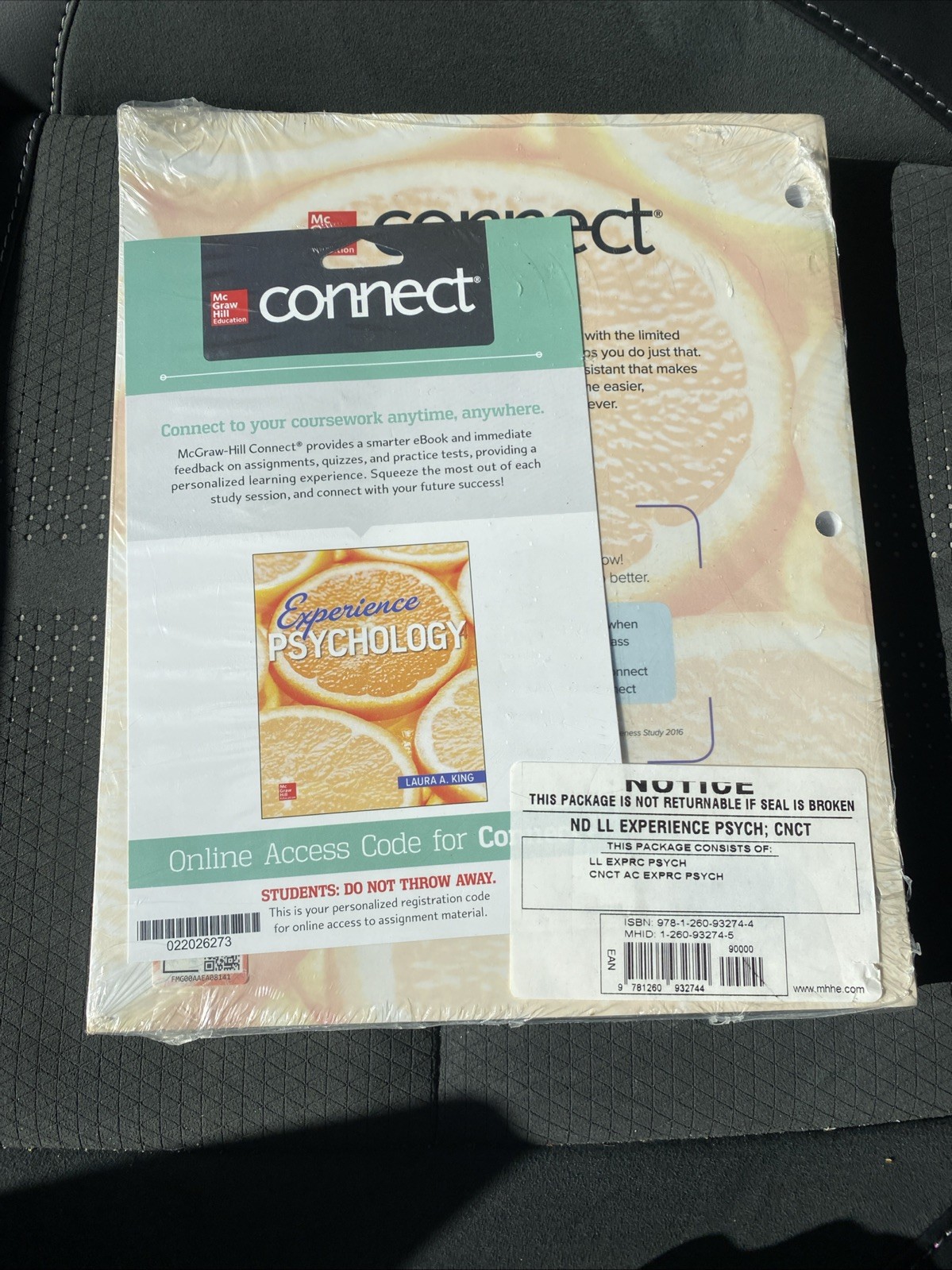 Loose Leaf Experience Psychology by Laura A. King (2018, Ringbound)