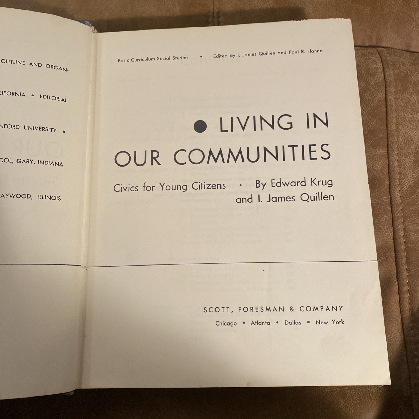 Living in Our Communities Civics for Young Citizens Krug & Quillen 1950 Antique