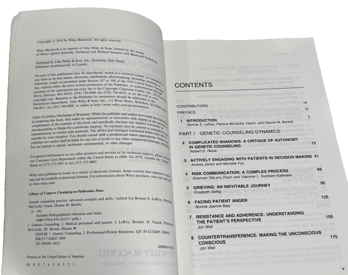 GENETIC COUNSELING PRACTICE / Advanced Concepts and Skills -Wiley-Blackwell 2010
