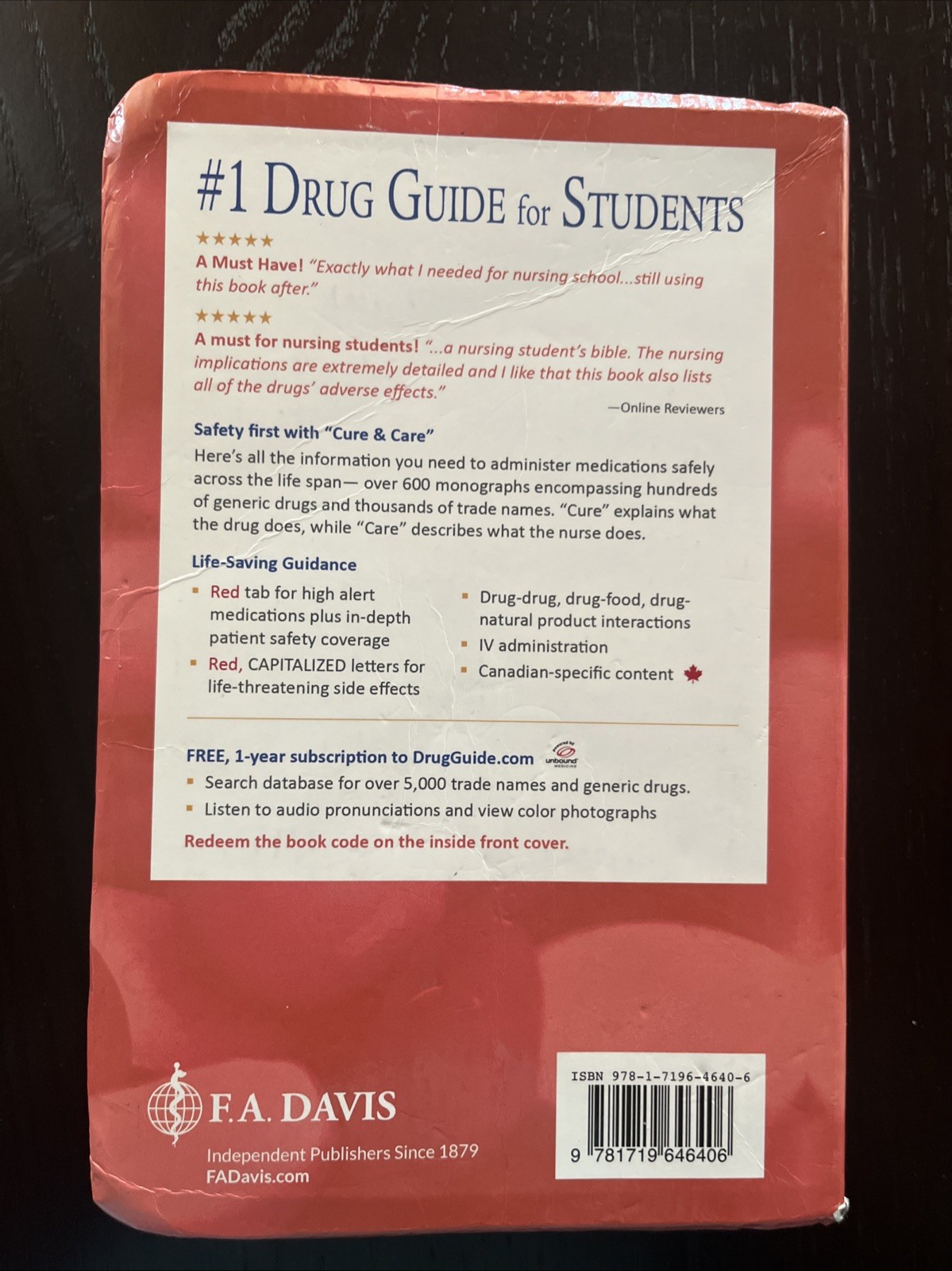 Davis’s Drug Guide for Nurses 18th Ed by Vallerand and Sanoski Paperback 2023
