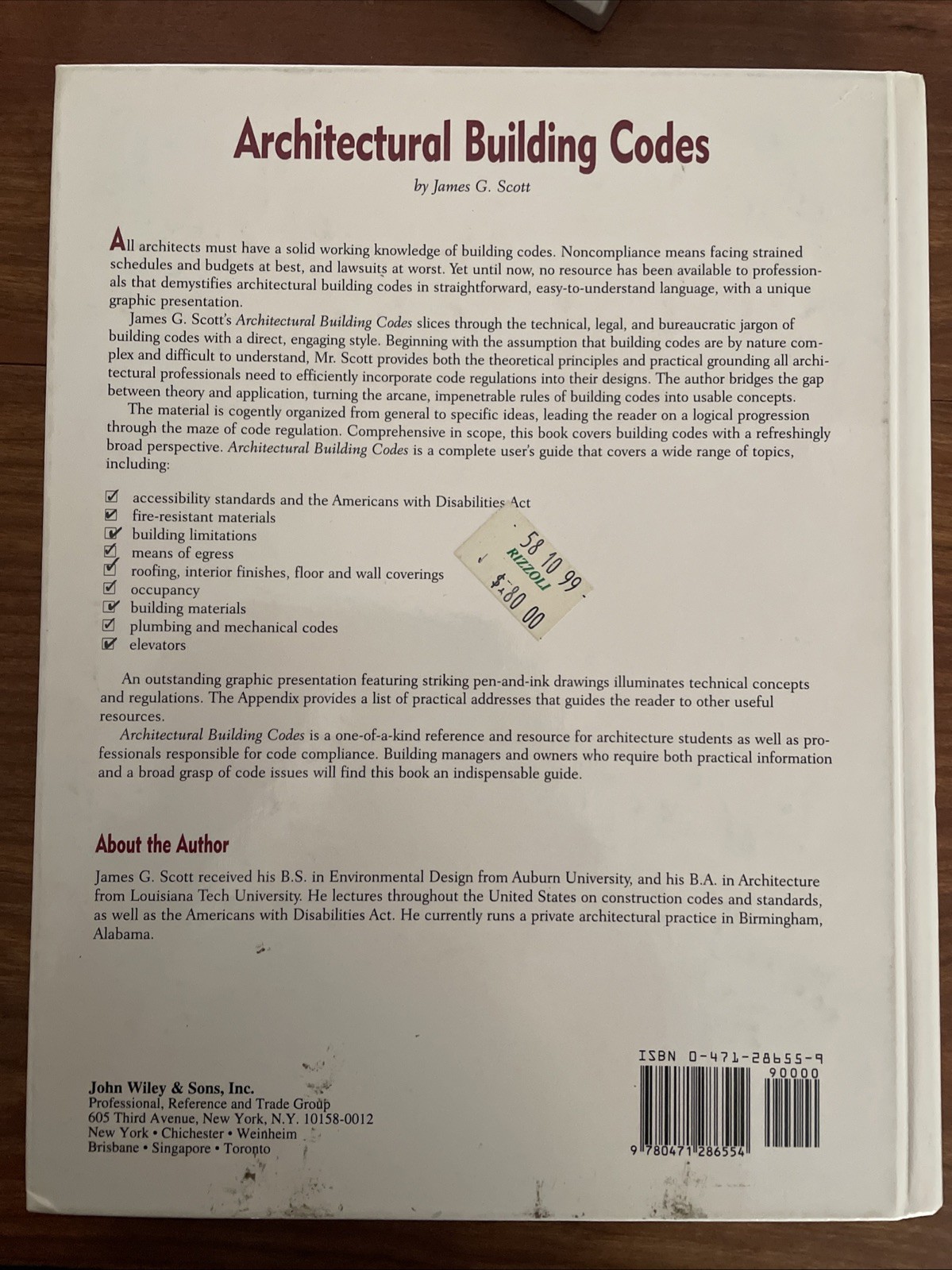 Architectural Building Codes: A Graphic Reference, Scott, James G., 978047128655