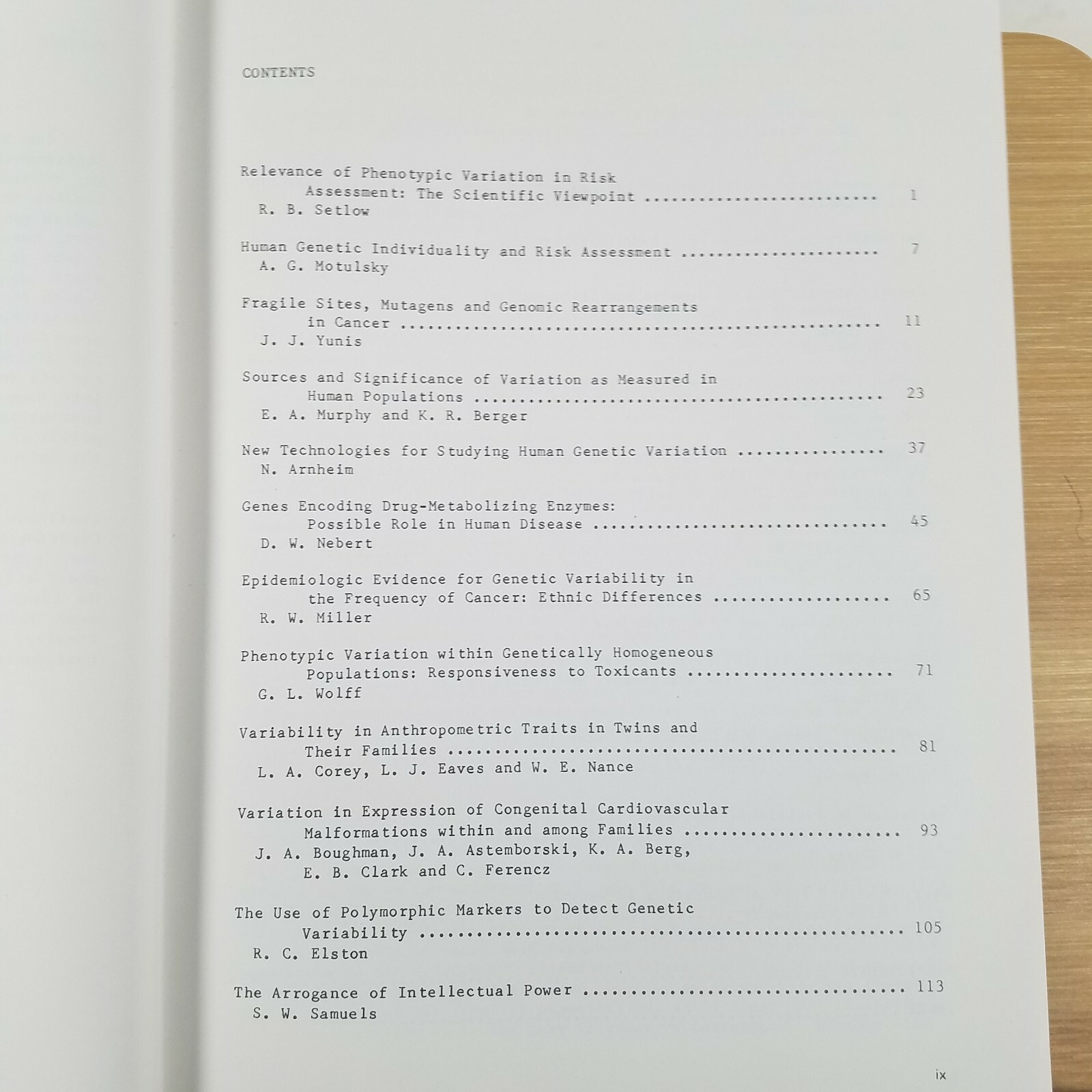 Phenotypic Variation in Populations: Relevance to Risk Assessment – 1988 Edition