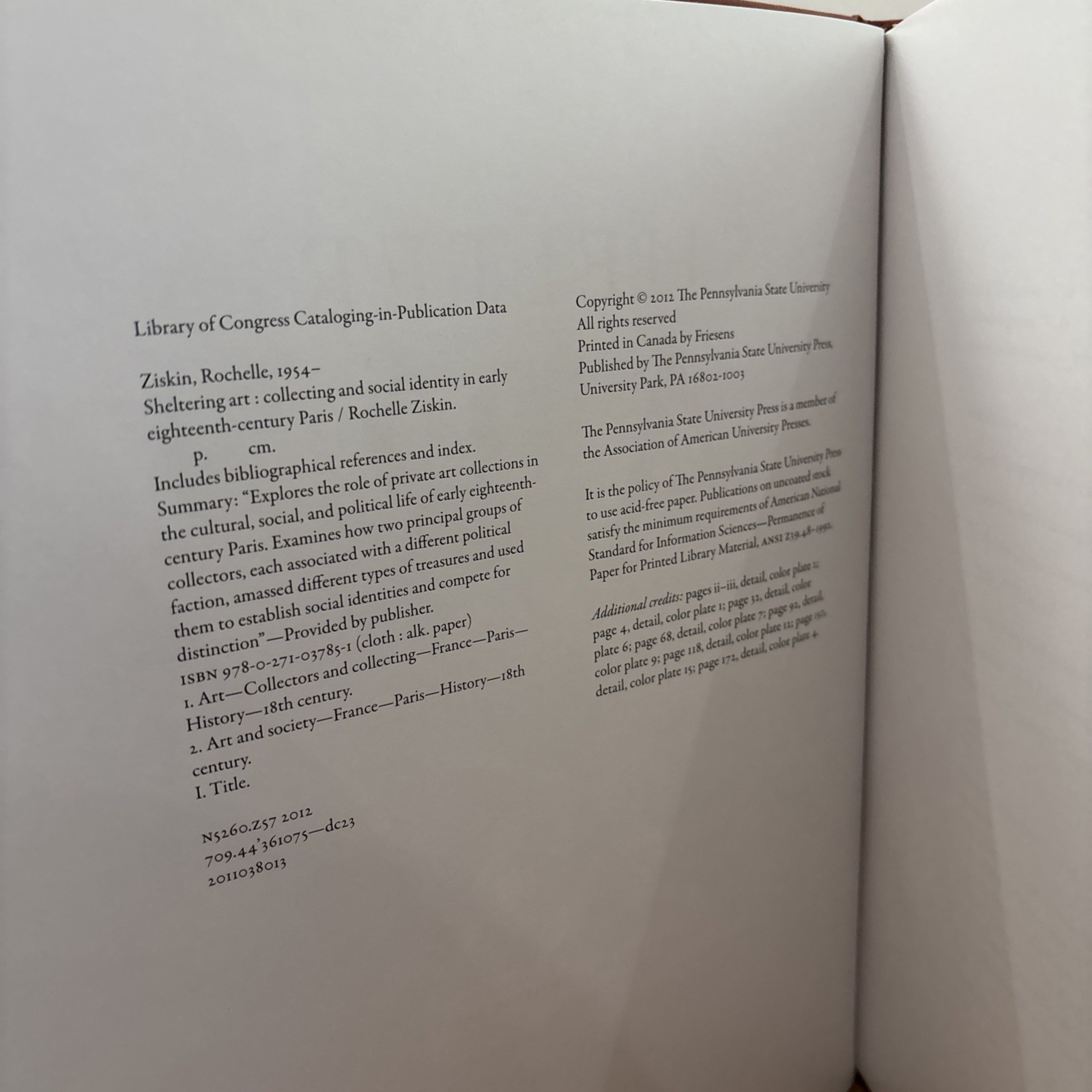 Sheltering Art : Collecting and Social Identity in Early Eighteenth-Century…