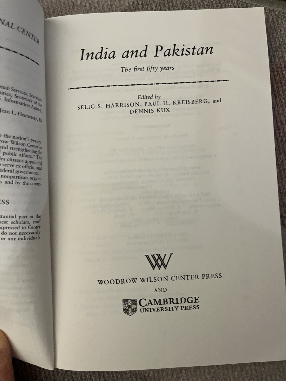 India and Pakistan: The First Fifty Years by Selig S. Harrison (English) Paperba