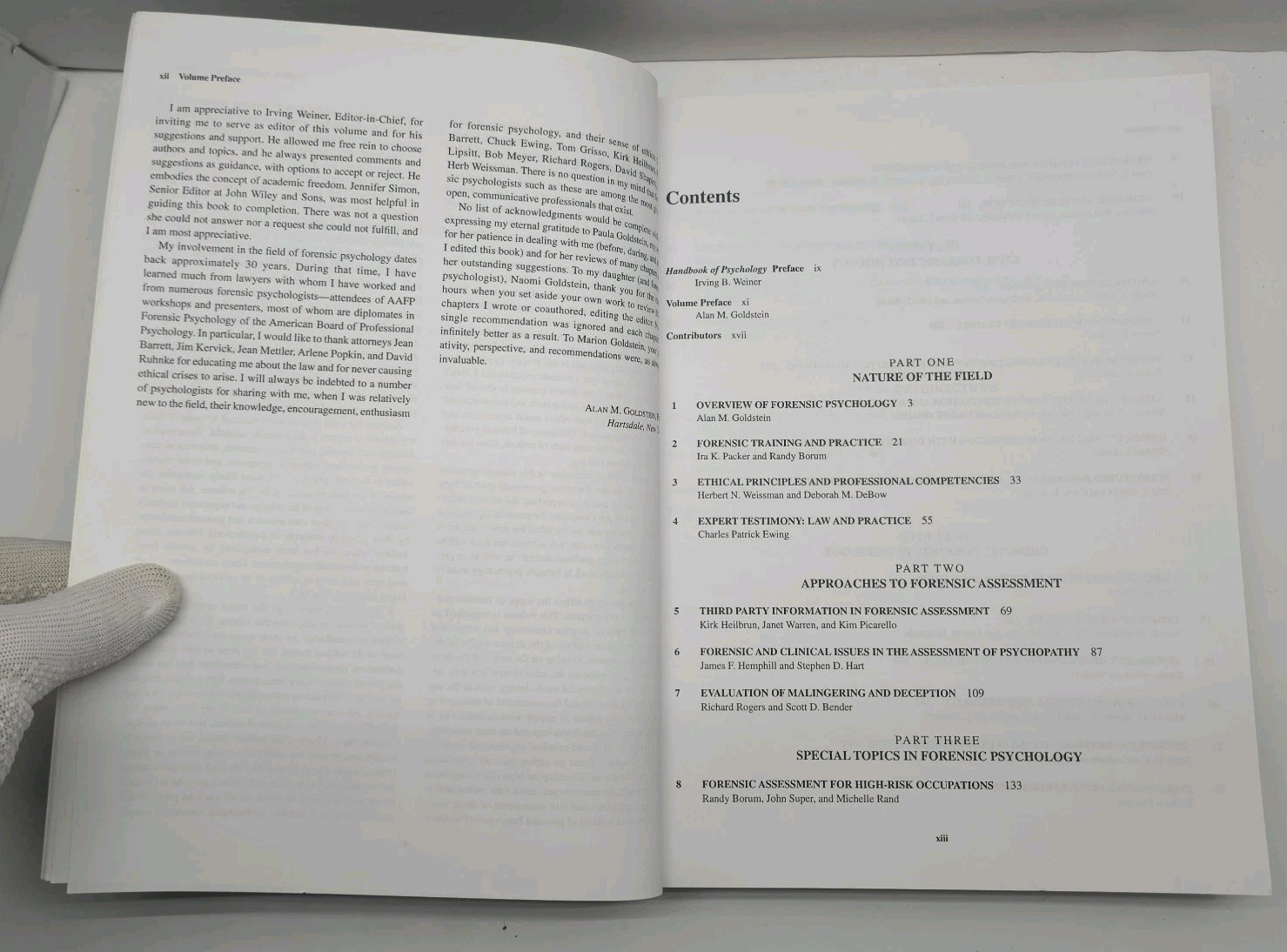 Handbook of Psychology Vol. 11 : Forensic Psychology by Alan M. Goldstein (2003,
