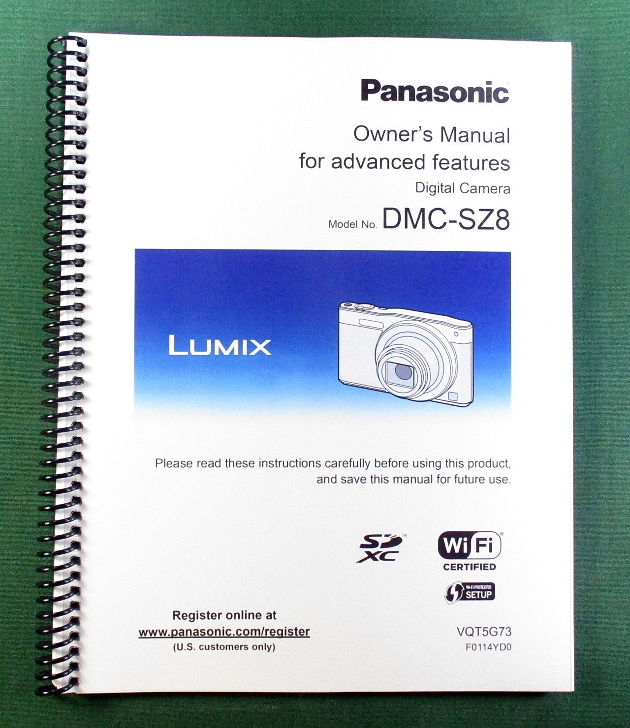 Panasonic Lumix DMC-SZ8 Advanced Instruction Manual: 157 Pages & Clear Covers!
