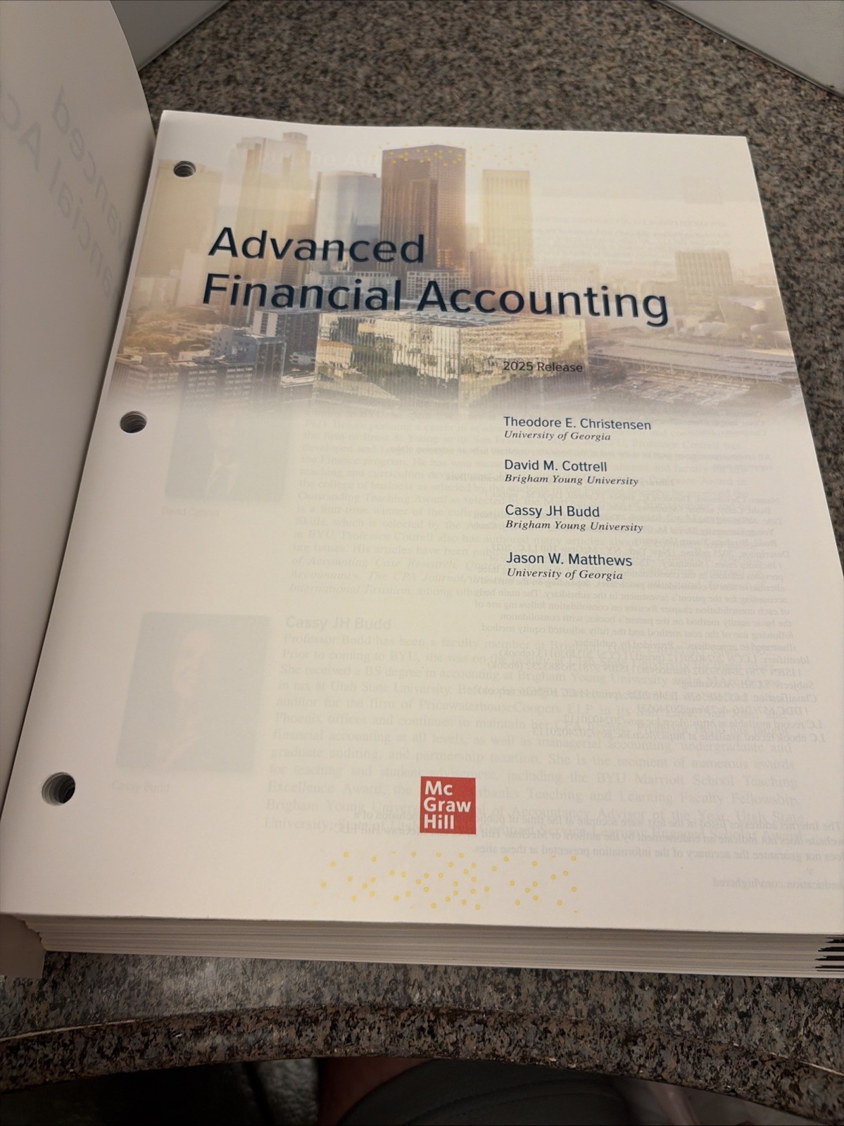 Advanced Financial Accounting: 2025 Release by Christensen et al (Loose-Leaf)