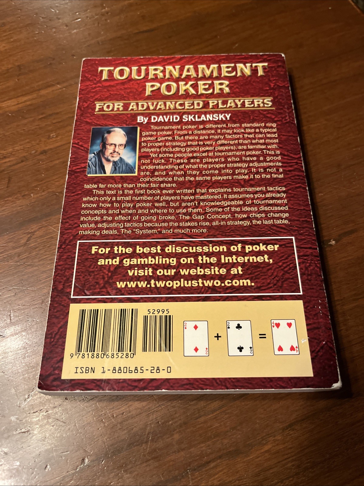 Tournament Poker for Advanced Players by David Sklansky (2002, Perfect)