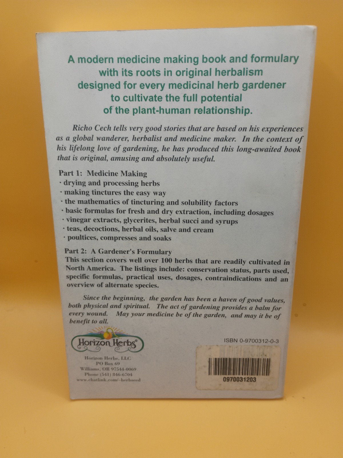 Cech, Richo MAKING PLANT MEDICINE Herbal Formulary Herbalism Book