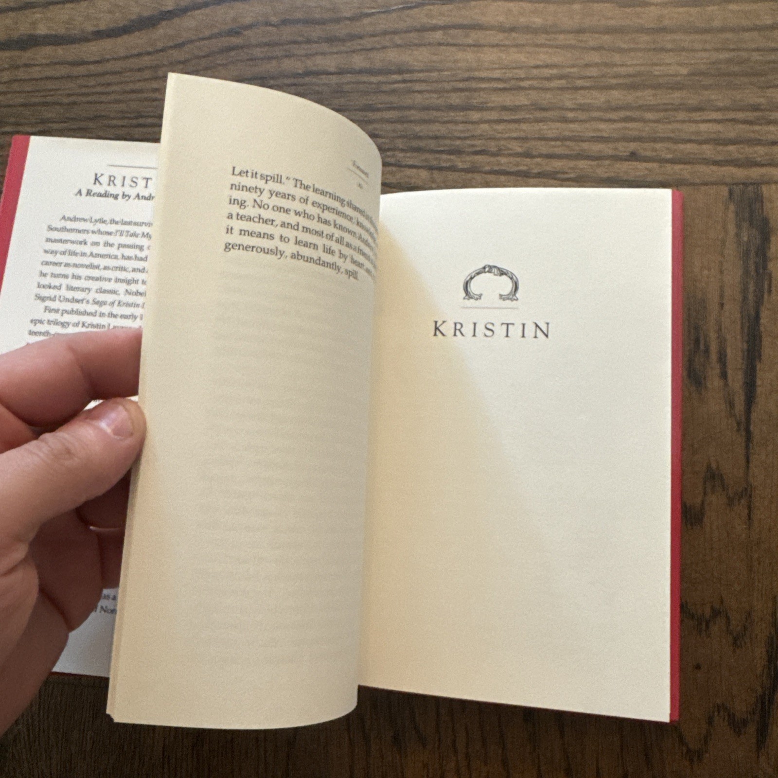 Kristin A Reading by Andrew Lytle HC DJ 1992