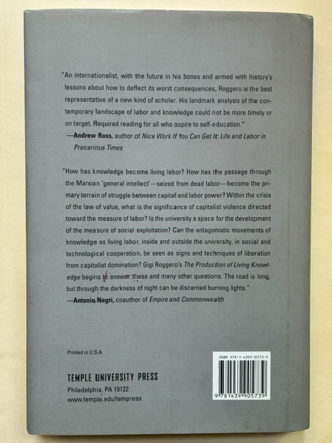 The Production of Living Knowledge by G. Roggero