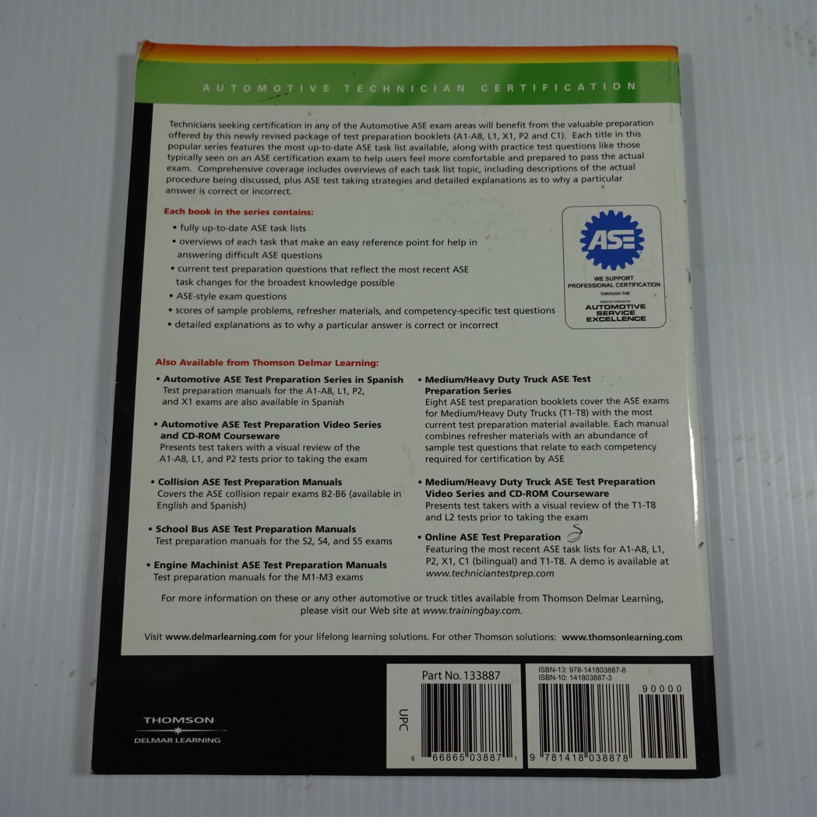 Thomson Delmar Learning : Automotive ASE Test Preparation Manuals, 4th edition