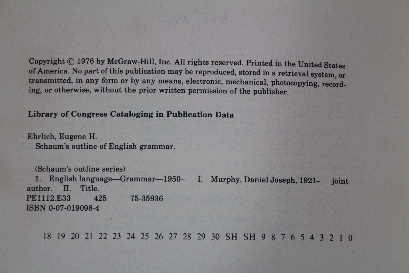 Schaum’s Outline Ser.: Schaum’s Outline of English Grammar by Eugene Ehrlich