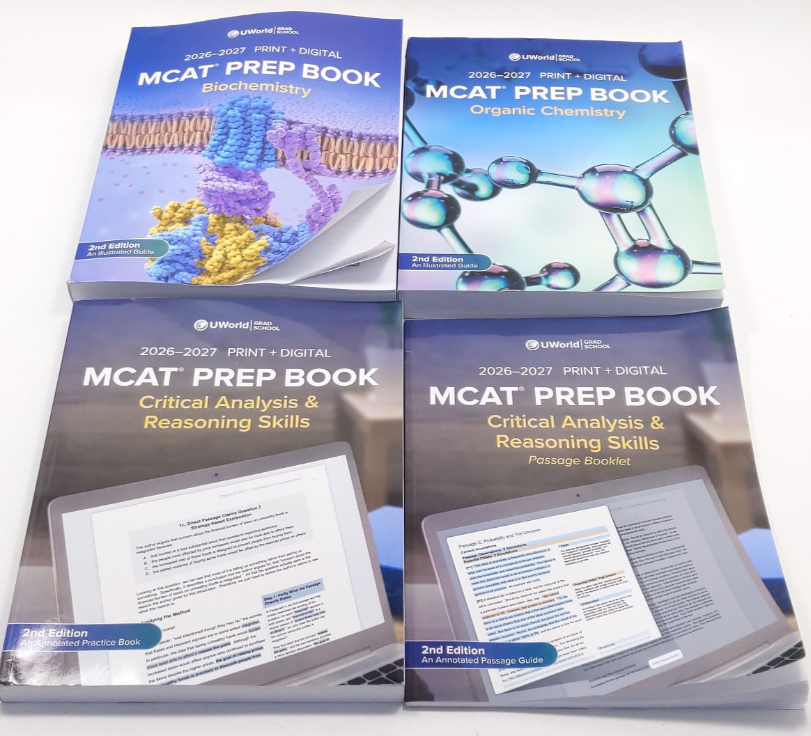 Uworld 2026-2027 MCAT Prep Book 8 Book Set (Books Only, No Digital Code)