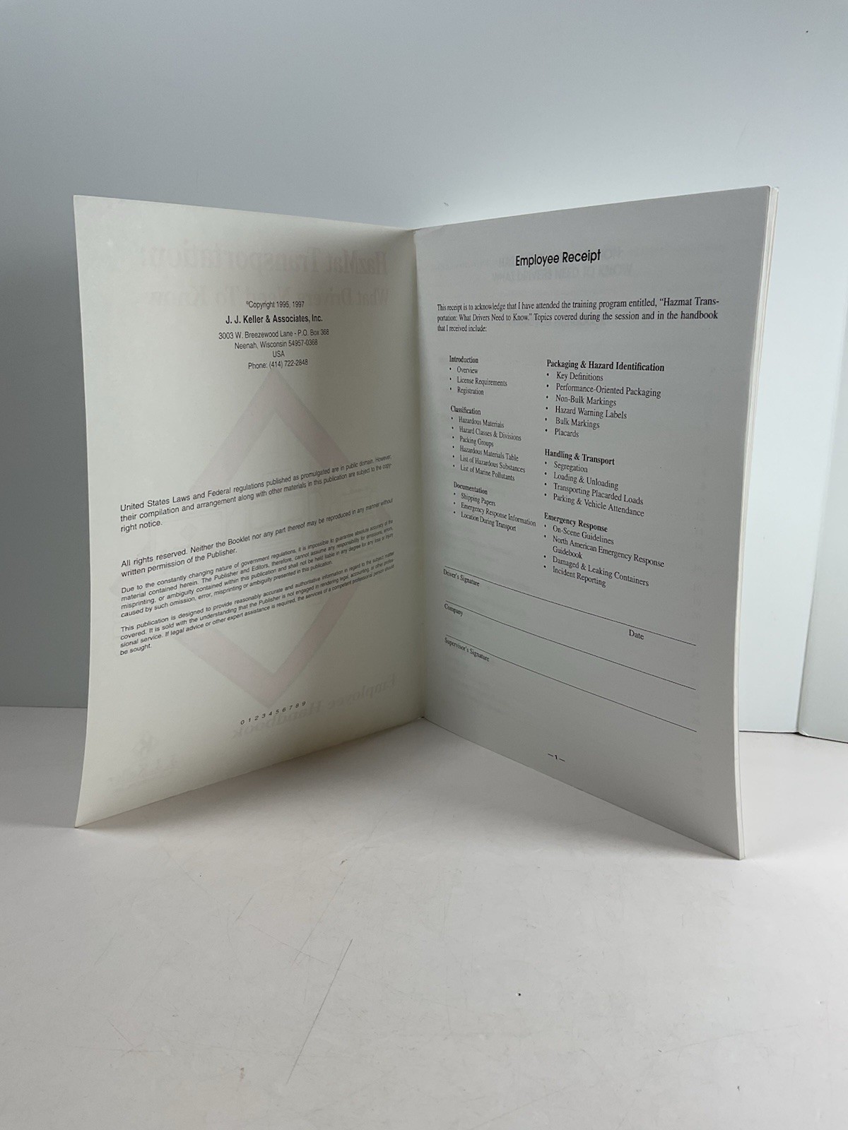 J.J. Keller Hazmat Transportation What Drivers Need To Know Employee Handbook