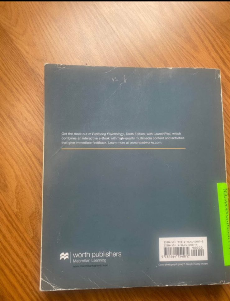 Exploring Psychology by David G. Myers and C. Nathan DeWall (2016, Trade…