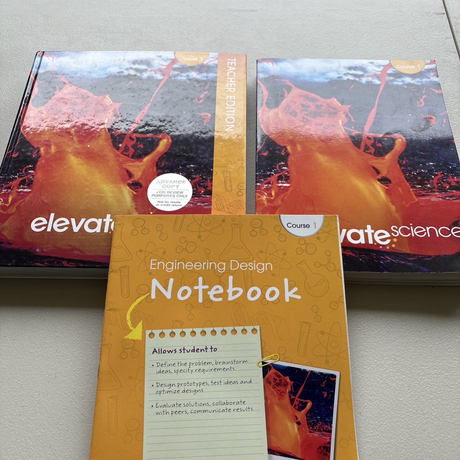 Elevate Science Grade 6 Course 1 Teacher Edition, Work Book and Notebook 2019